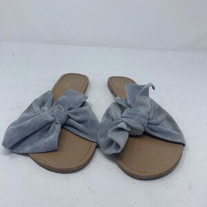 LuLu's Women's Knot Bow  Flat Slip On Sandals Mauve Size 8.5